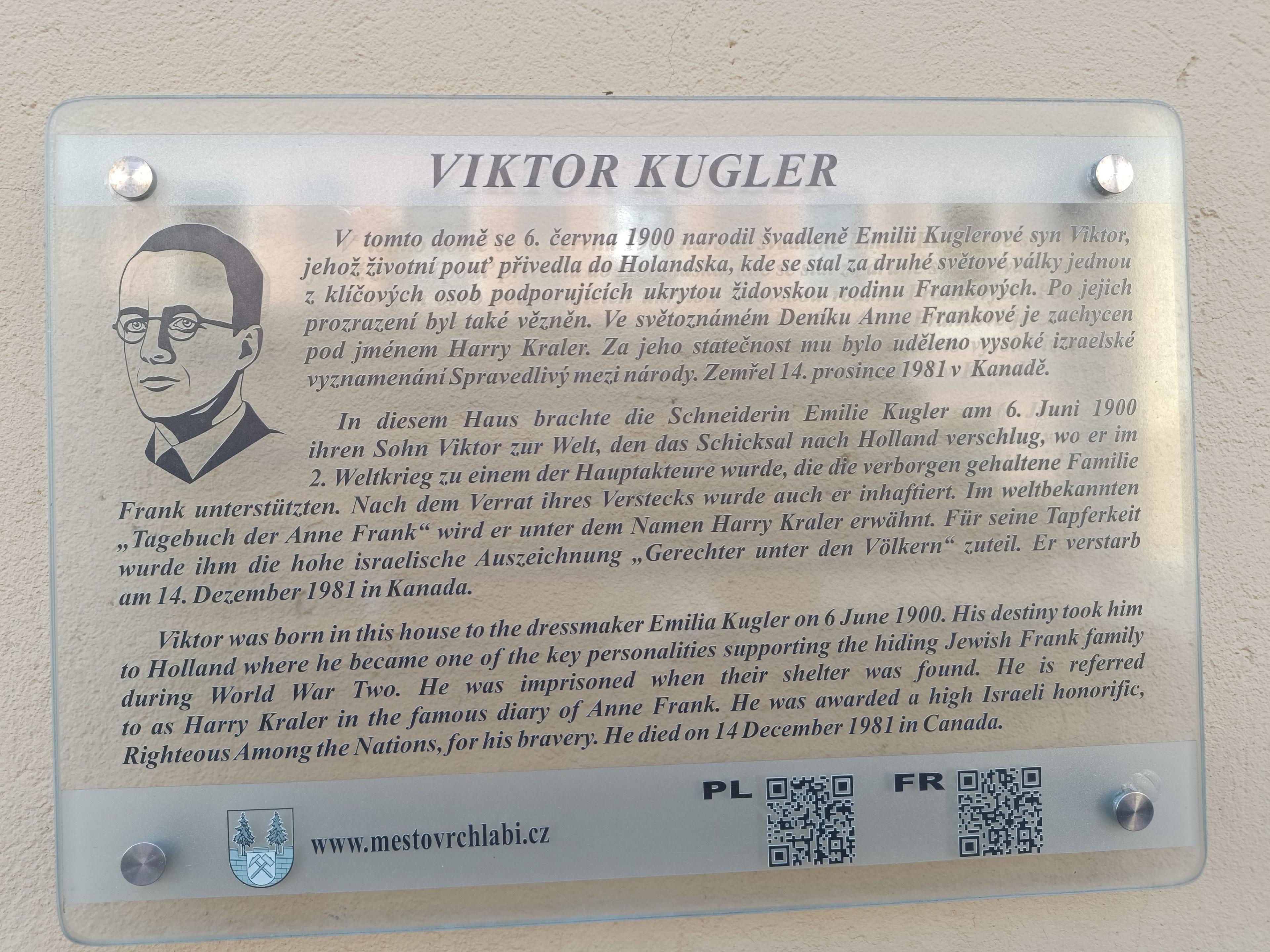 Victor Kugler: vrchlabský rodák a statečný ochránce Anne Frankové 